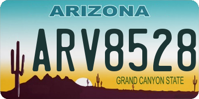 AZ license plate ARV8528