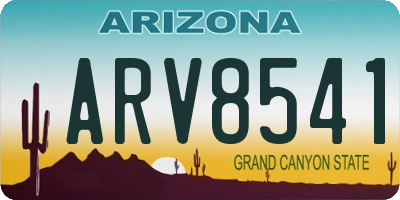 AZ license plate ARV8541