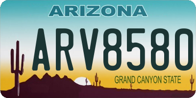 AZ license plate ARV8580