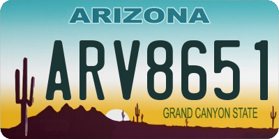 AZ license plate ARV8651