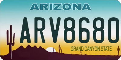 AZ license plate ARV8680