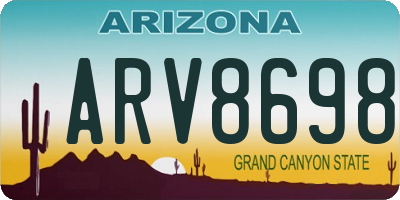 AZ license plate ARV8698