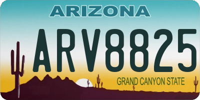 AZ license plate ARV8825