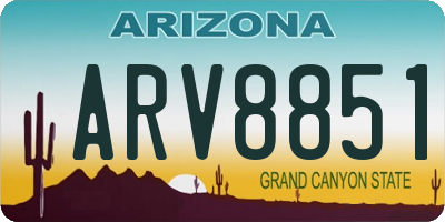 AZ license plate ARV8851