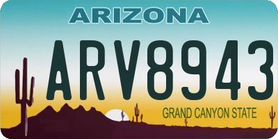 AZ license plate ARV8943