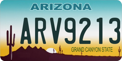 AZ license plate ARV9213