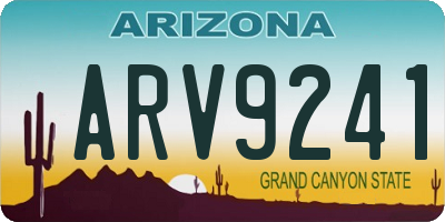 AZ license plate ARV9241