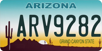 AZ license plate ARV9282
