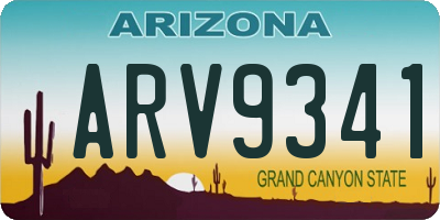 AZ license plate ARV9341