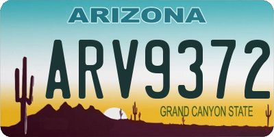 AZ license plate ARV9372