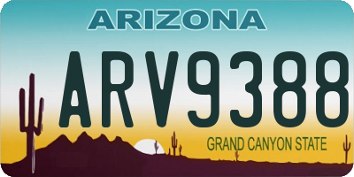 AZ license plate ARV9388
