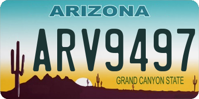AZ license plate ARV9497