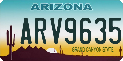 AZ license plate ARV9635