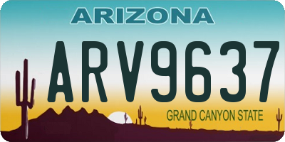 AZ license plate ARV9637