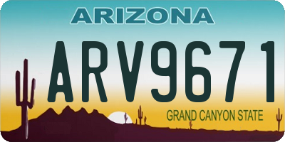 AZ license plate ARV9671