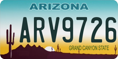 AZ license plate ARV9726