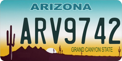 AZ license plate ARV9742
