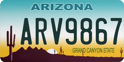 AZ license plate ARV9867