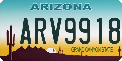 AZ license plate ARV9918