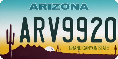 AZ license plate ARV9920