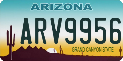 AZ license plate ARV9956