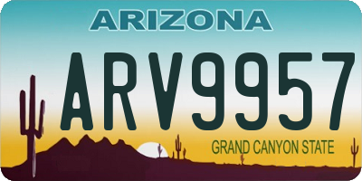 AZ license plate ARV9957