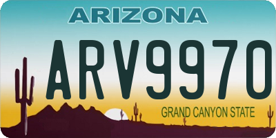 AZ license plate ARV9970