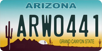 AZ license plate ARW0441