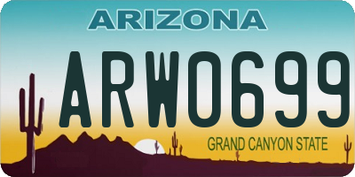 AZ license plate ARW0699