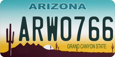 AZ license plate ARW0766
