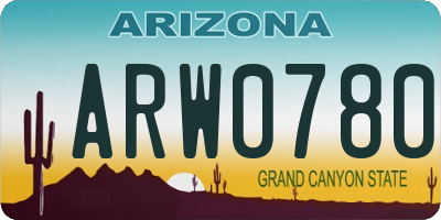AZ license plate ARW0780