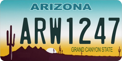 AZ license plate ARW1247