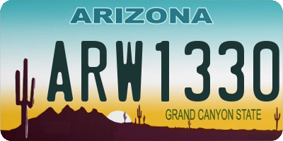 AZ license plate ARW1330