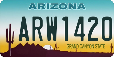 AZ license plate ARW1420
