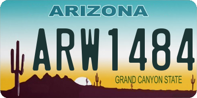 AZ license plate ARW1484