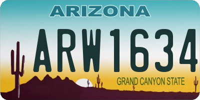 AZ license plate ARW1634