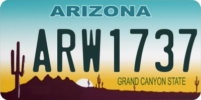 AZ license plate ARW1737