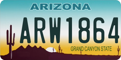 AZ license plate ARW1864
