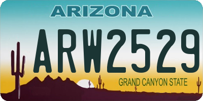 AZ license plate ARW2529