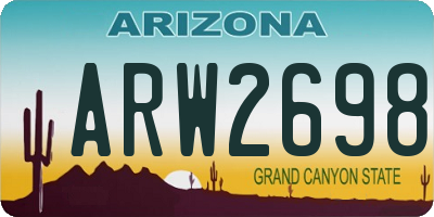 AZ license plate ARW2698