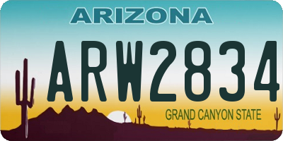 AZ license plate ARW2834