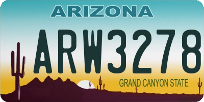 AZ license plate ARW3278