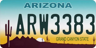 AZ license plate ARW3383
