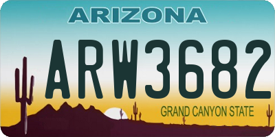 AZ license plate ARW3682