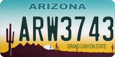 AZ license plate ARW3743