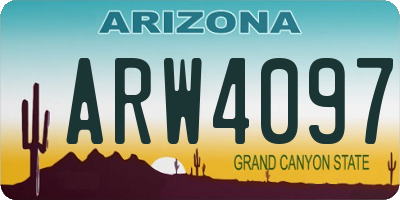 AZ license plate ARW4097
