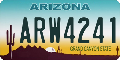 AZ license plate ARW4241