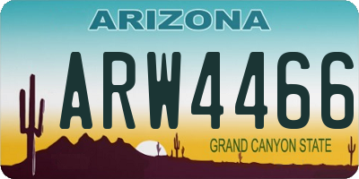 AZ license plate ARW4466
