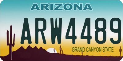AZ license plate ARW4489