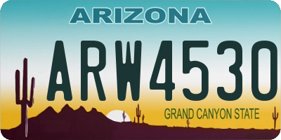 AZ license plate ARW4530